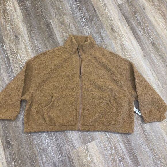 NWT Sherpa Zip Jacket Women’s Size 2X Brown - Picture 5 of 7